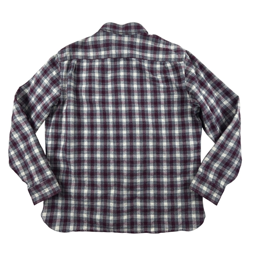 Black Brown 1826 Heavy Flannel Shirt Mens‎ XL Burgundy Gray Plaid Long Sleeve - Picture 3 of 15